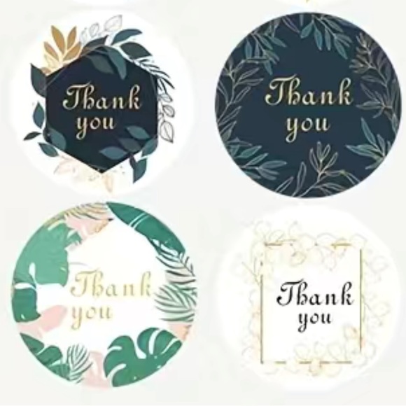 500 Leaves Thank You Stickers 1 inch Round - Picture 4 of 4